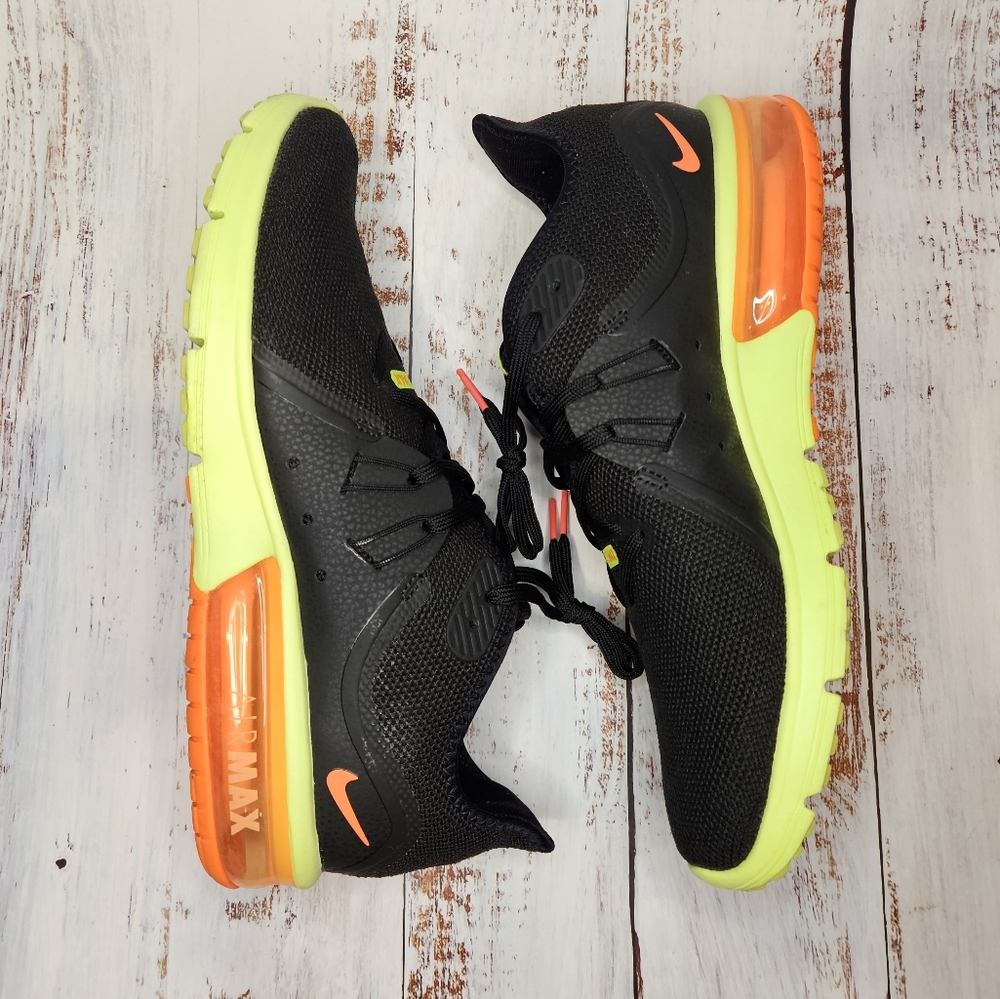 Nike Air Max Sequent 3 / Mens Size 10.5 / Black, Yellow, & Orange